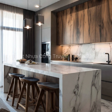 Tủ Bếp Nhựa Picomat Kết Hợp Mặt Đá Nhân Tạo – Giải Pháp Hoàn Hảo Cho Bếp Hiện Đại