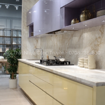 Tủ Bếp Acrylic Kết Hợp Mặt Đá Nhân Tạo – Lựa Chọn Hoàn Hảo Cho Bếp Hiện Đại 2026
