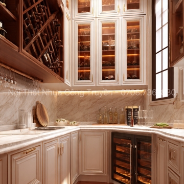 TOP mẫu tủ bếp có tủ rượu hiện đại – Sang trọng, tiện nghi, dẫn đầu xu hướng 2025 | Nội Thất Nhựa Công Truyền