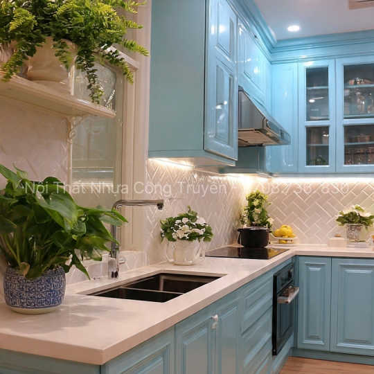 Mẫu Tủ Bếp Nhựa Ecoplast Đẹp Hiện Đại – Thi Công Trọn Gói Tại Nội Thất Nhựa Công Truyền