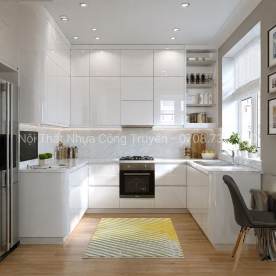 Tủ Bếp Nhựa Chữ I – Giải Pháp Bếp Nhỏ, Hiện Đại & Tiện Nghi