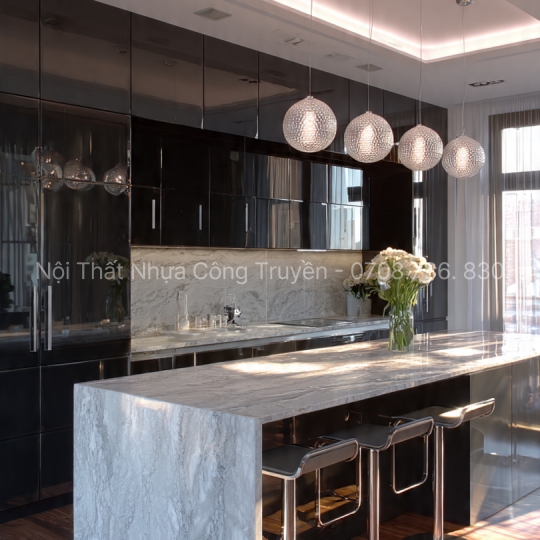 Tủ Bếp Acrylic Kết Hợp Mặt Đá Nhân Tạo – Lựa Chọn Hoàn Hảo Cho Bếp Hiện Đại 2026