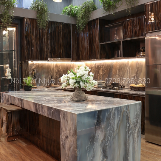 Tủ Bếp Acrylic Kết Hợp Mặt Đá Nhân Tạo – Lựa Chọn Hoàn Hảo Cho Bếp Hiện Đại 2026