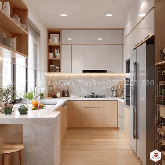 Tủ Bếp Nhựa Chữ I – Giải Pháp Bếp Nhỏ, Hiện Đại & Tiện Nghi