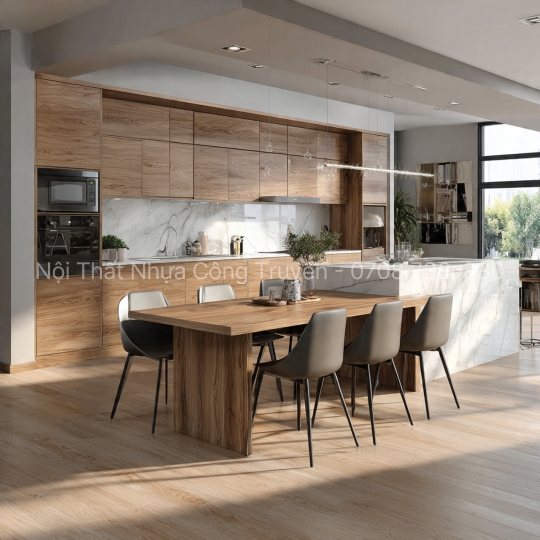 Mẫu tủ bếp nhựa đẹp hiện đại – Top 50+ ý tưởng thiết kế được yêu thích nhất 2025