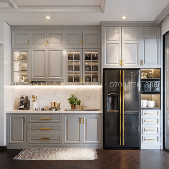 Tủ Bếp Nhựa Vinciplast Kèm Phụ Kiện Và Đèn Led – Không Gian Bếp Hiện Đại, Sang Trọng Cho Mọi Gia Đình