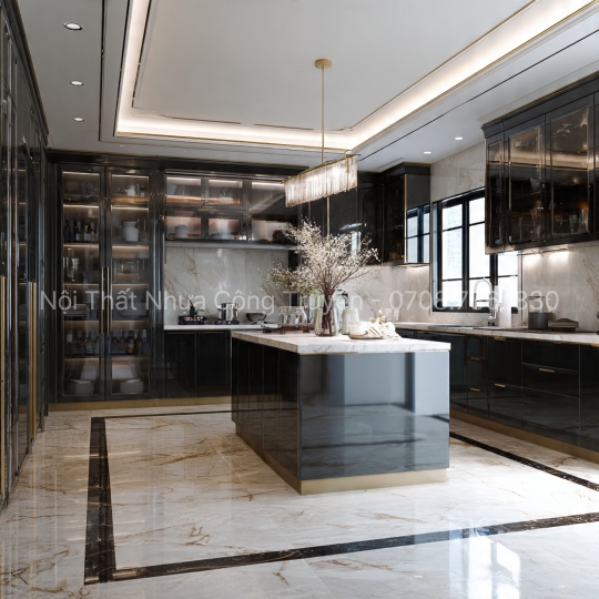 Tủ bếp nhựa Acrylic bóng gương – Sự lựa chọn cho không gian sang trọng tại TPHCM