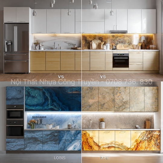 Tủ bếp nhựa Acrylic bóng gương – Sự lựa chọn cho không gian sang trọng tại TPHCM