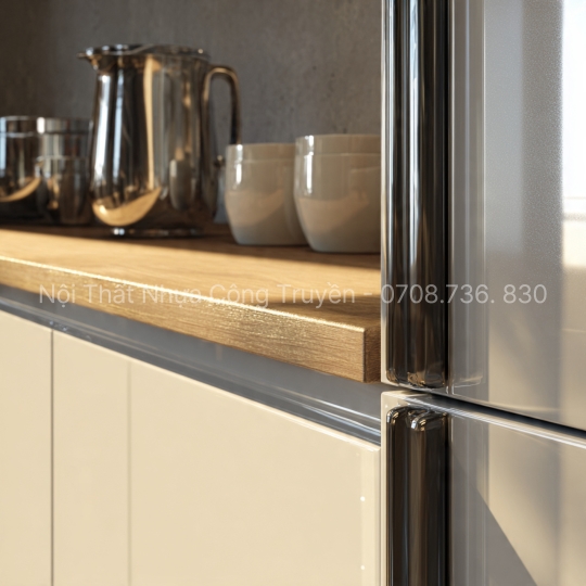 Tủ Bếp Nhựa Chữ L Đẹp Mê Ly Cho Căn Hộ Nhỏ – Tiết Kiệm Không Gian, Tăng Thẩm Mỹ