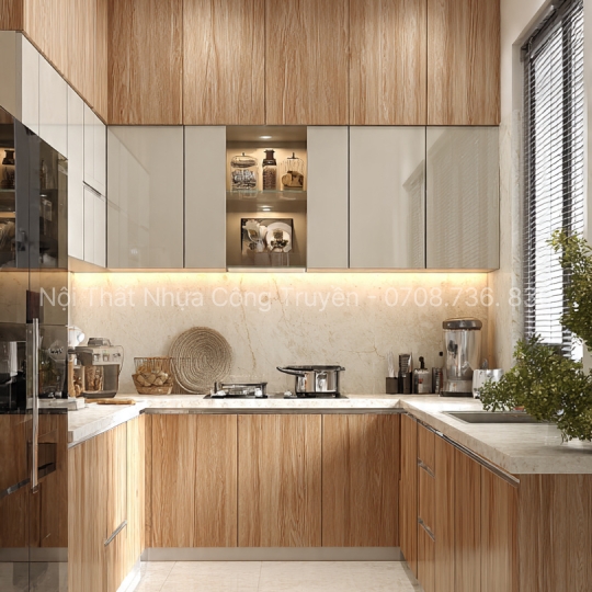 Mẫu Tủ Bếp Picomat Chữ U – Giải Pháp Hoàn Hảo Cho Không Gian Bếp Hiện Đại & Tiện Nghi