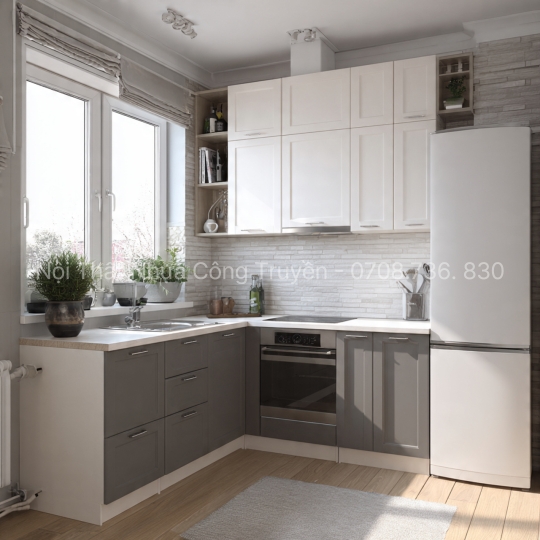 Tủ Bếp Nhựa Chữ L Đẹp Mê Ly Cho Căn Hộ Nhỏ – Tiết Kiệm Không Gian, Tăng Thẩm Mỹ