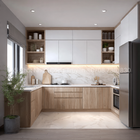Tủ Bếp Nhựa Vincoplast Cánh Phủ Bóng Acrylic – Sang Trọng & Hiện Đại Cho Không Gian Bếp Việt