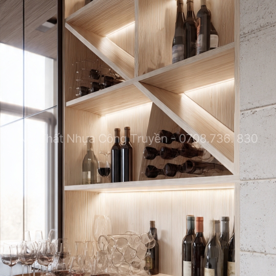 TOP mẫu tủ bếp có tủ rượu hiện đại – Sang trọng, tiện nghi, dẫn đầu xu hướng 2025 | Nội Thất Nhựa Công Truyền