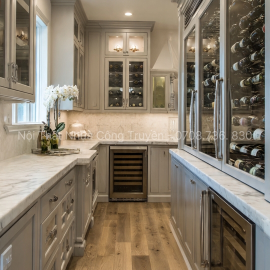 TOP mẫu tủ bếp có tủ rượu hiện đại – Sang trọng, tiện nghi, dẫn đầu xu hướng 2025 | Nội Thất Nhựa Công Truyền