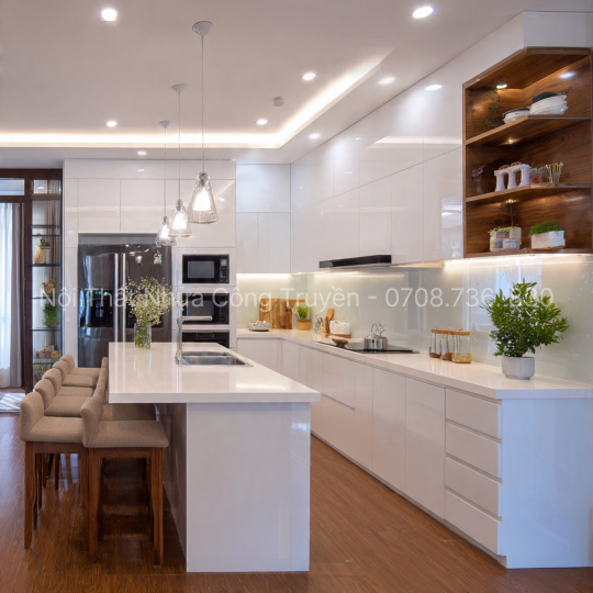 Bếp đẹp nhựa Vincoplast cao cấp – Sang trọng, bền bỉ và tinh tế trong từng chi tiết