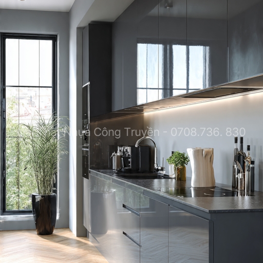 Mẫu Tủ Bếp Nhựa Acrylic Cho Căn Hộ Chung Cư Hiện Đại – Tối Ưu Không Gian 2026
