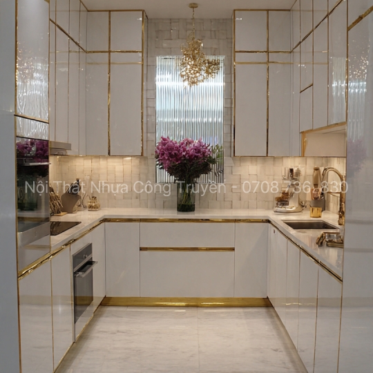 Tủ Bếp Nhựa Acrylic Chữ U – Giải Pháp Thiết Kế Cao Cấp Cho Không Gian Bếp Rộng & Hiện Đại 2026