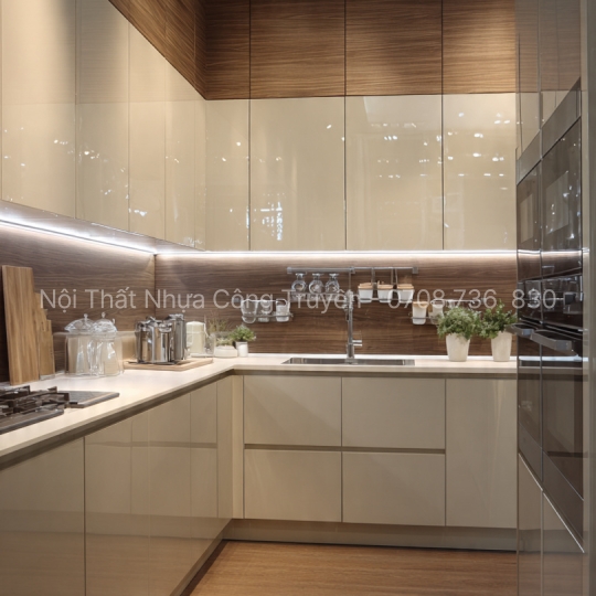 Tủ Bếp Nhựa Acrylic Chữ U – Giải Pháp Thiết Kế Cao Cấp Cho Không Gian Bếp Rộng & Hiện Đại 2026