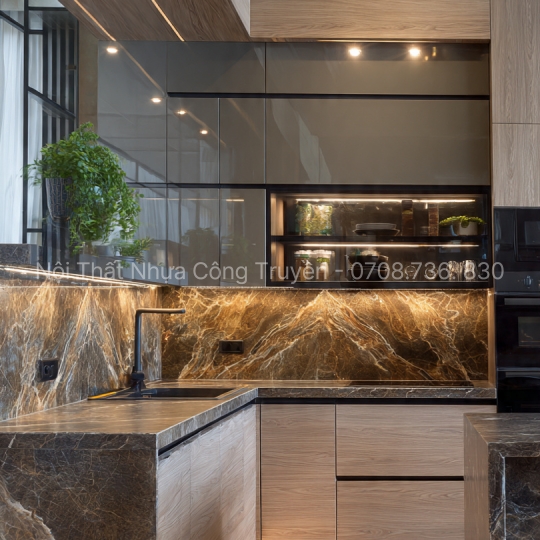Tủ Bếp Nhựa Acrylic Chữ U – Giải Pháp Thiết Kế Cao Cấp Cho Không Gian Bếp Rộng & Hiện Đại 2026